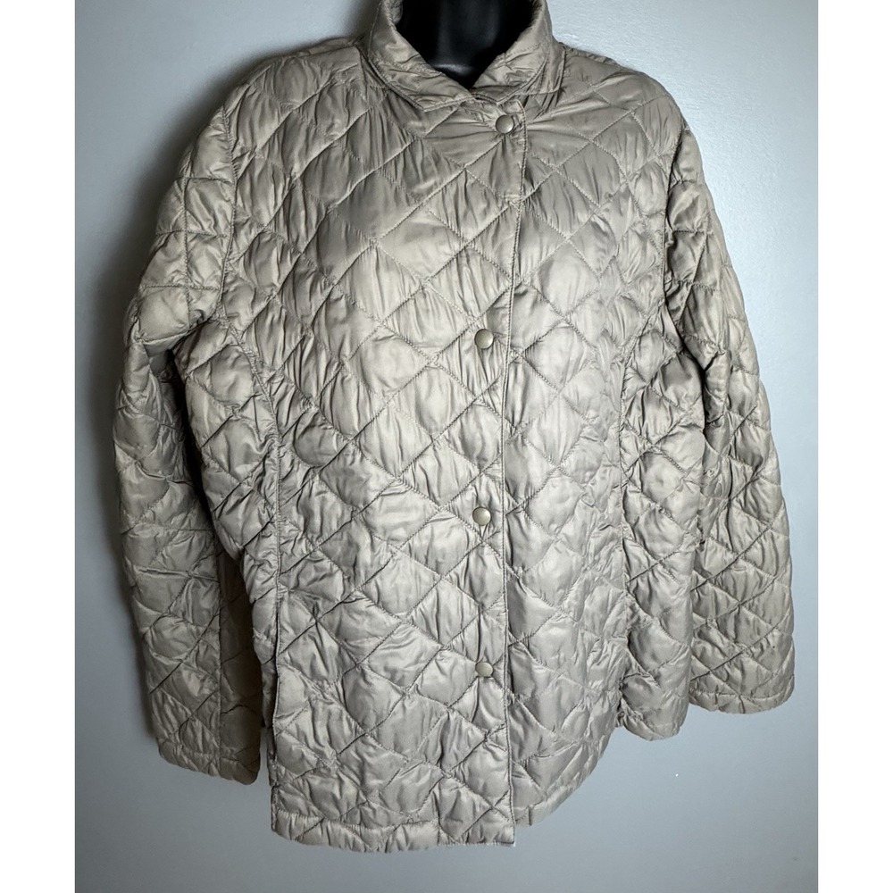 L.L. Bean Woman's Nylon Jacket Size XL Grey Packable Puffer Notes - Picture 4 of 11